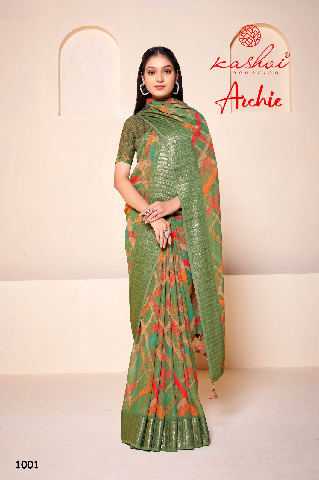 Archie By Kashvi Georgette Printed Sarees Catalog 